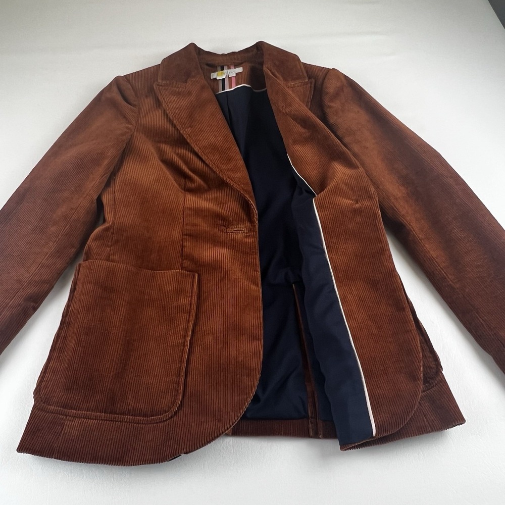 Boden Women Corduroy Brown Blazer 4 Classic Pockets Lined - Picture 4 of 10